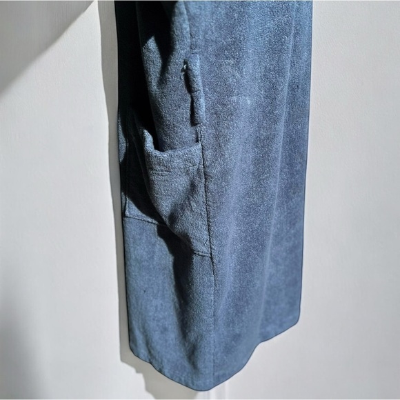 🌻Eberjey Coastal Blue Terry Gender Neutral Long Robe Unisex Size M/L - Picture 10 of 15